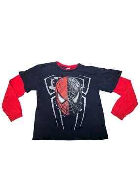 Vintage Marvel Spiderman 3 Long Sleeve Shirt Size M 8-10- FLAWS AND RIPS READ***